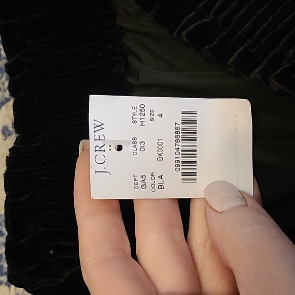 J. Crew sz 4 black velvet paperbag waist skirt new with tags with pockets WSK84 - Picture 3 of 9